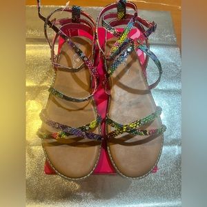 Nina scrappy colored snake skin girls sandal